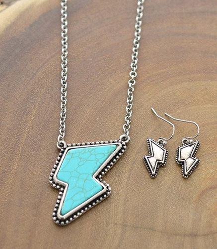 Turquoise Lightning Bolt Necklace