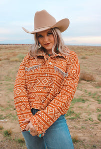 Rust Aztec Rhinestone Jacket