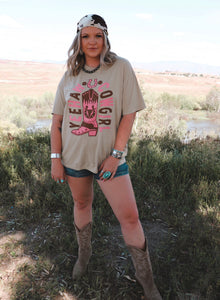 Oversized Yeehaw Cowgirl T-Shirt